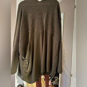 SYMPLY Brown Long Sleeve Tunic with matched JOGGER SET POCKET Detail size 12-14